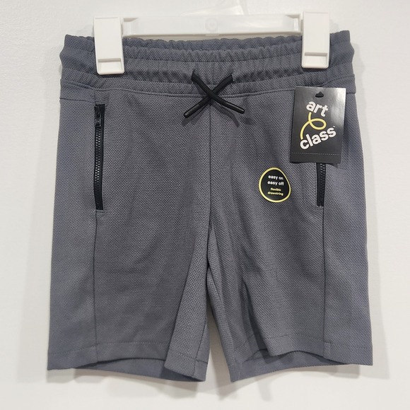 art class Other - Art Class Boys Gray Textured Knit Athletic Shorts Size S 6/7 NWT Zipper Pockets